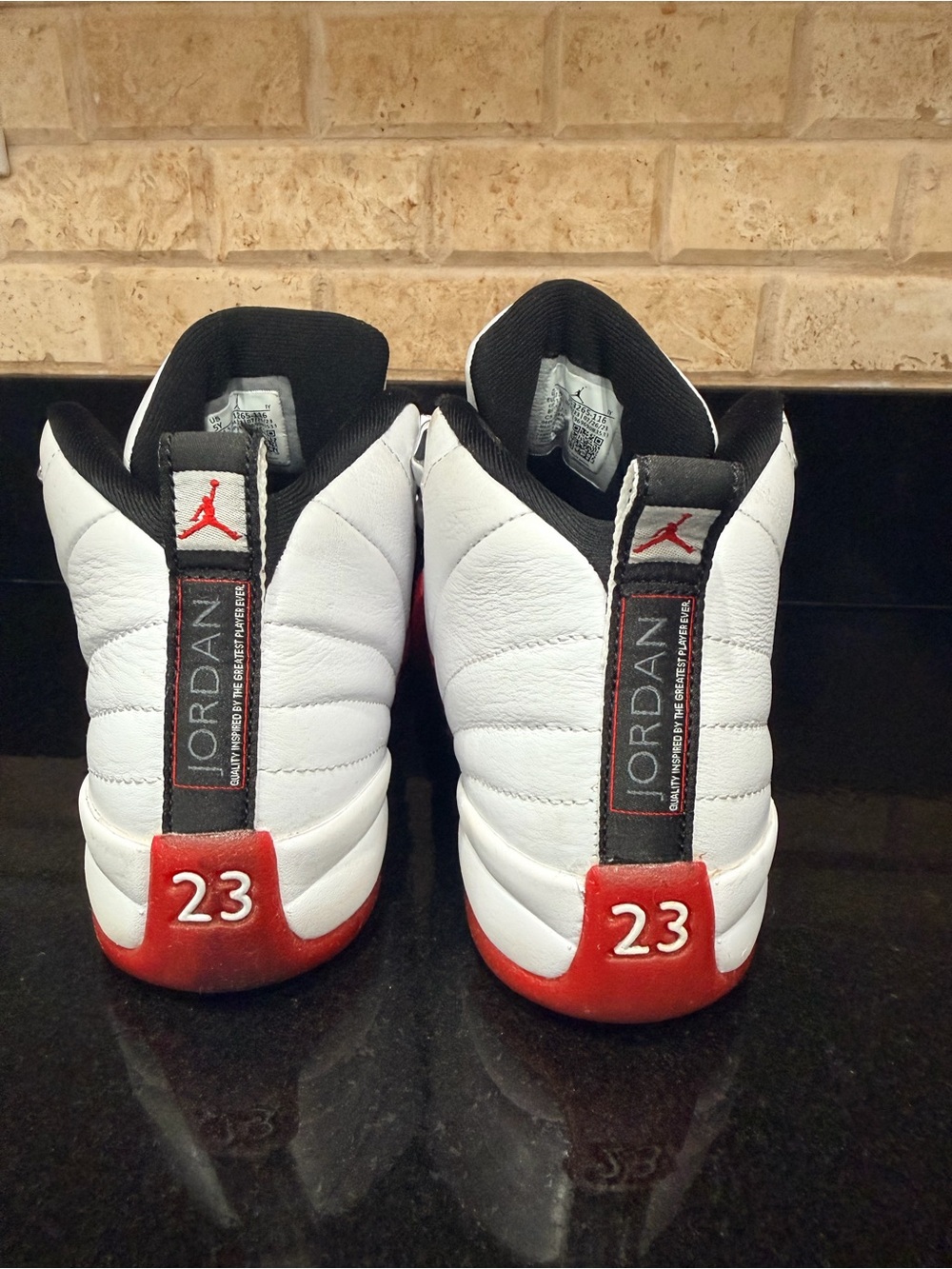 Air Jordan 12 Retro (GS) White and Red Kids Sneakers Size 5Y - Picture 5 of 5
